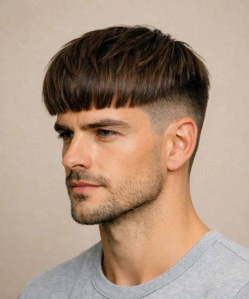 Brushed Forward Caesar with Short Sides