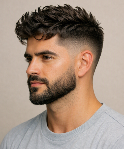 Burst Fade with Beard