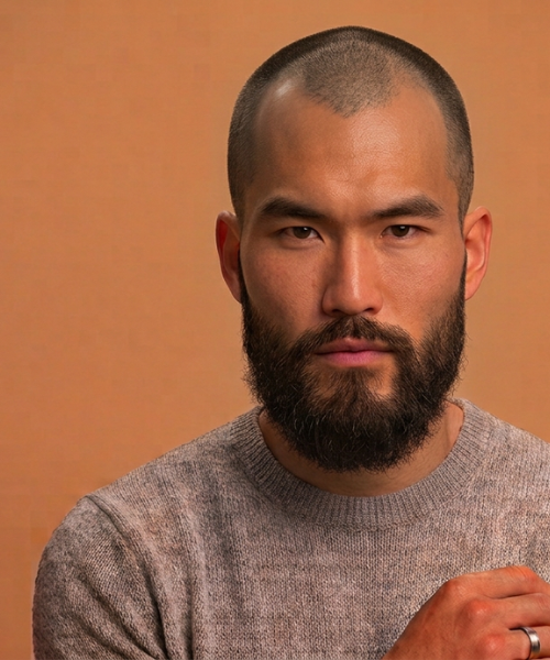 Buzz Cut for Asian Men with Receding Hairline