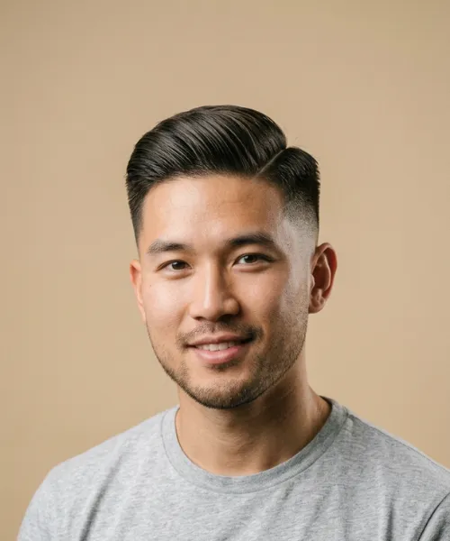 Classic Comb-Over with Short Sides