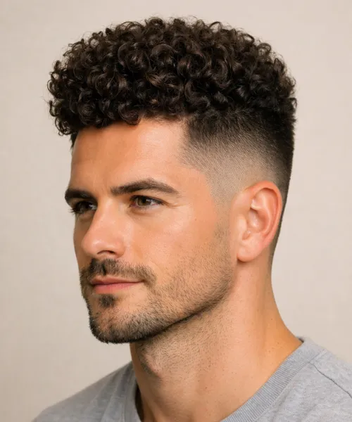 Curly High Top Fade