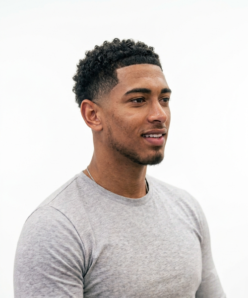 Jude Bellingham Curly Taper Fade