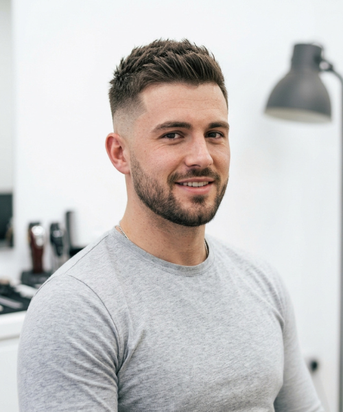 Lionel Messi Spiky Crew Cut with Taper