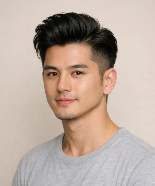 Long Quiff with Tapered Sides