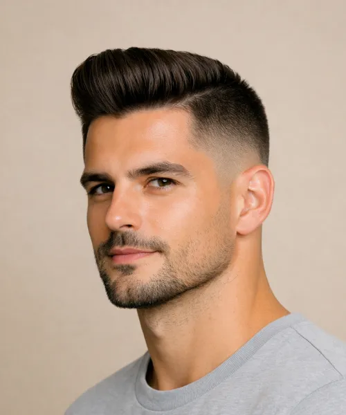 Pompadour with Low Fade