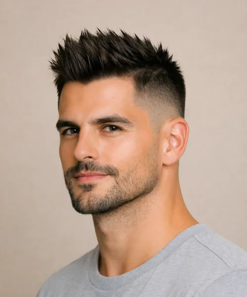 Spiky Hair with Low Fade