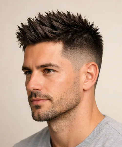 Spiky Textured Top with Low Fade
