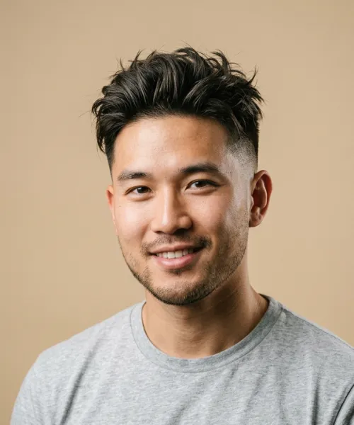 Wavy Quiff with Mid Fade