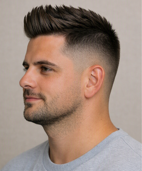 Brush-Up Hairstyle with Fade