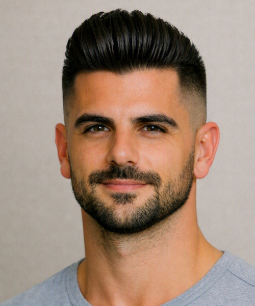 Pompadour with Mid Fade