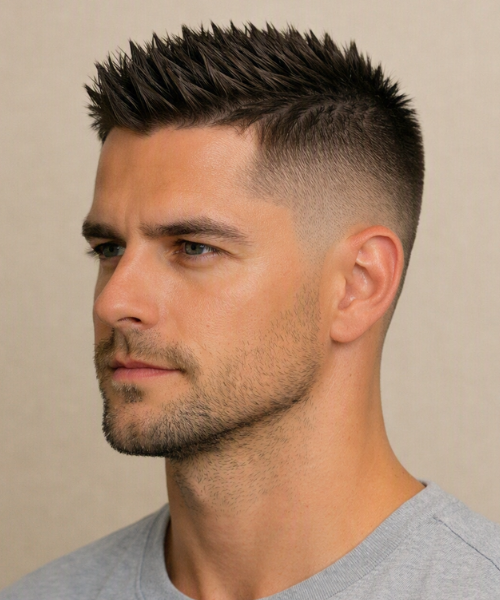 Spiky Hairstyles for Men to Elevate Your Look (Modern) 8 Spiky Crew Cut